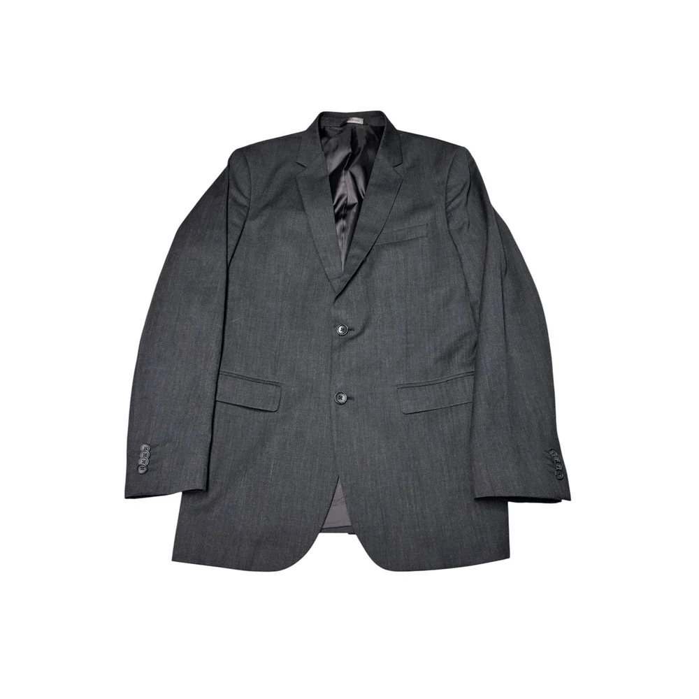Banana Republic Mens‎ Tailored Slim Fit Suit 42L 34X33 Charcoal Wool Blend 2Pc